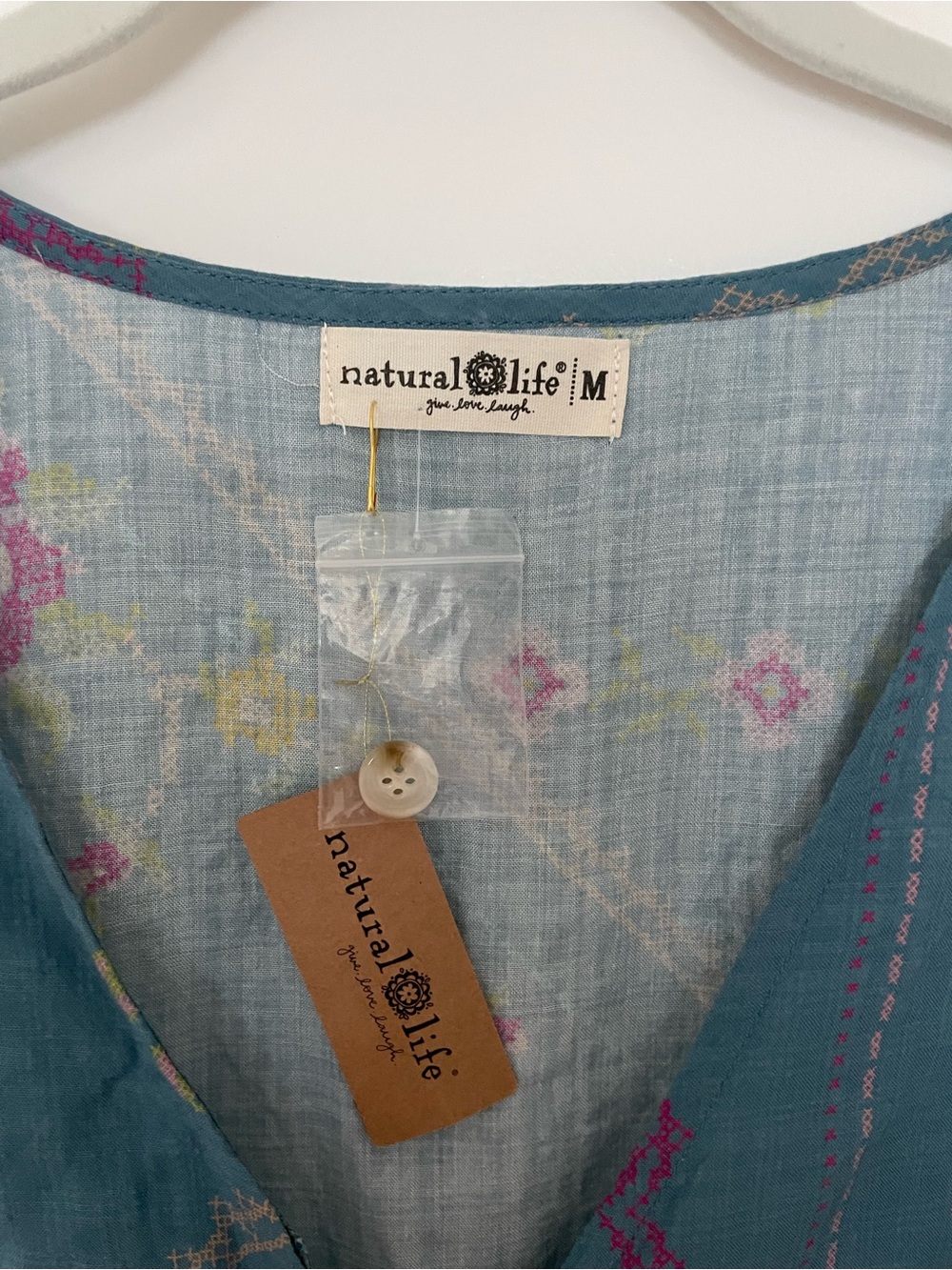 NATURAL LIFE Teal Floral Button-Front Maxi Dress - Picture 2 of 9